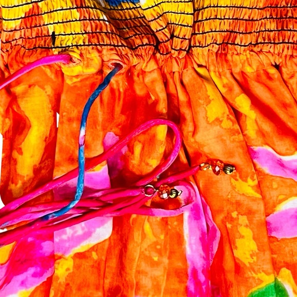 Ralph Lauren RARE Maxi Dress Tropical Rushed Adjustable/Waist Tired/Layers Sz 1X - Picture 6 of 15